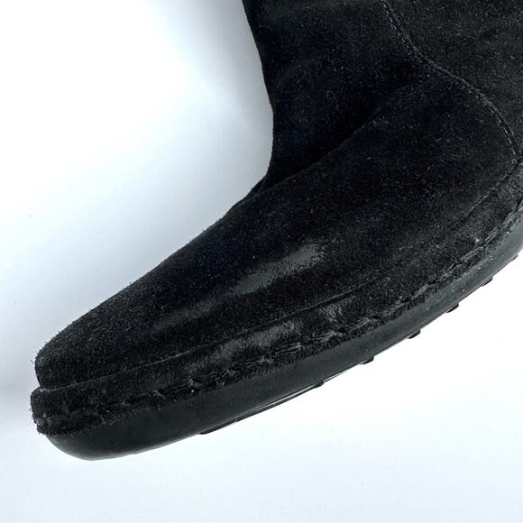 Stuart Weitzman Women's Winter Boots Black suede Faux Fur with Toggle - Picture 6 of 7
